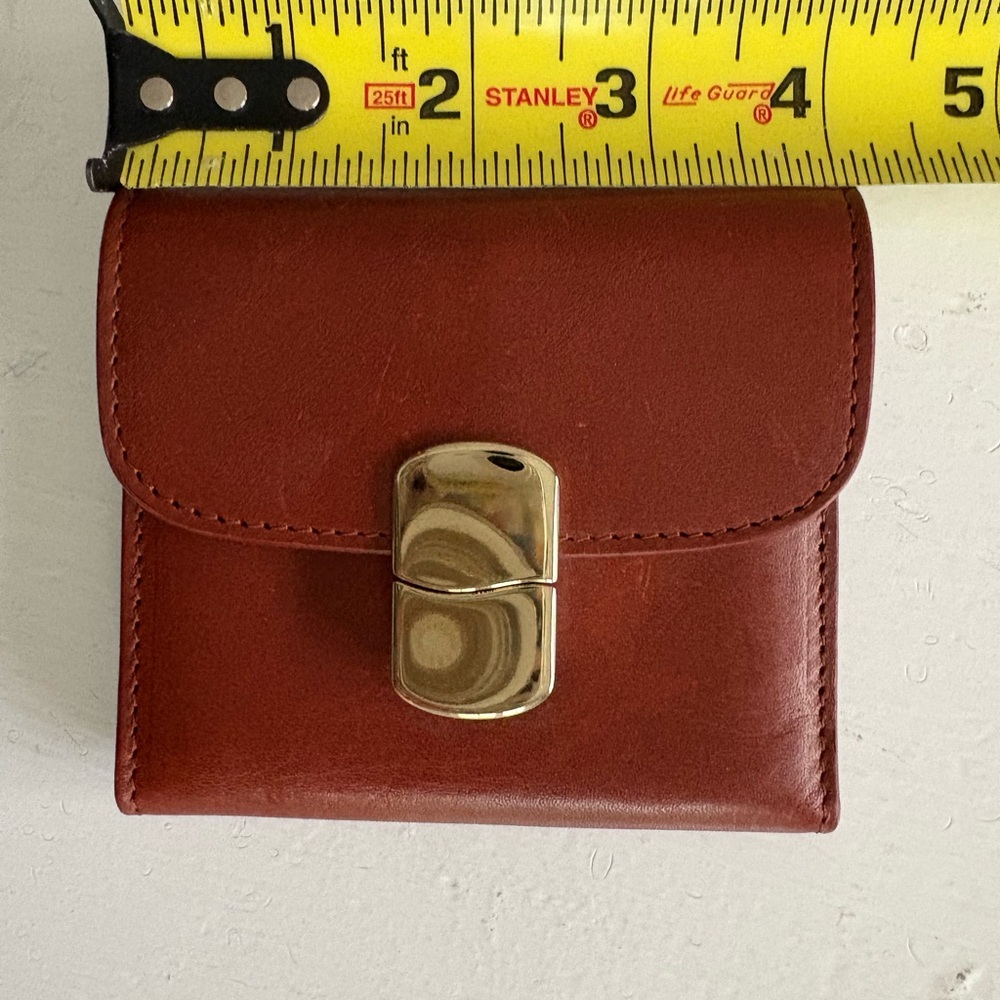 Sezene Milo Brown Leather Wallet with Gold Clasp